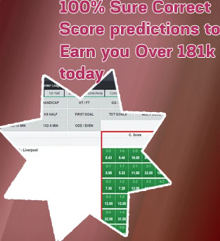 Correct score best prediction site